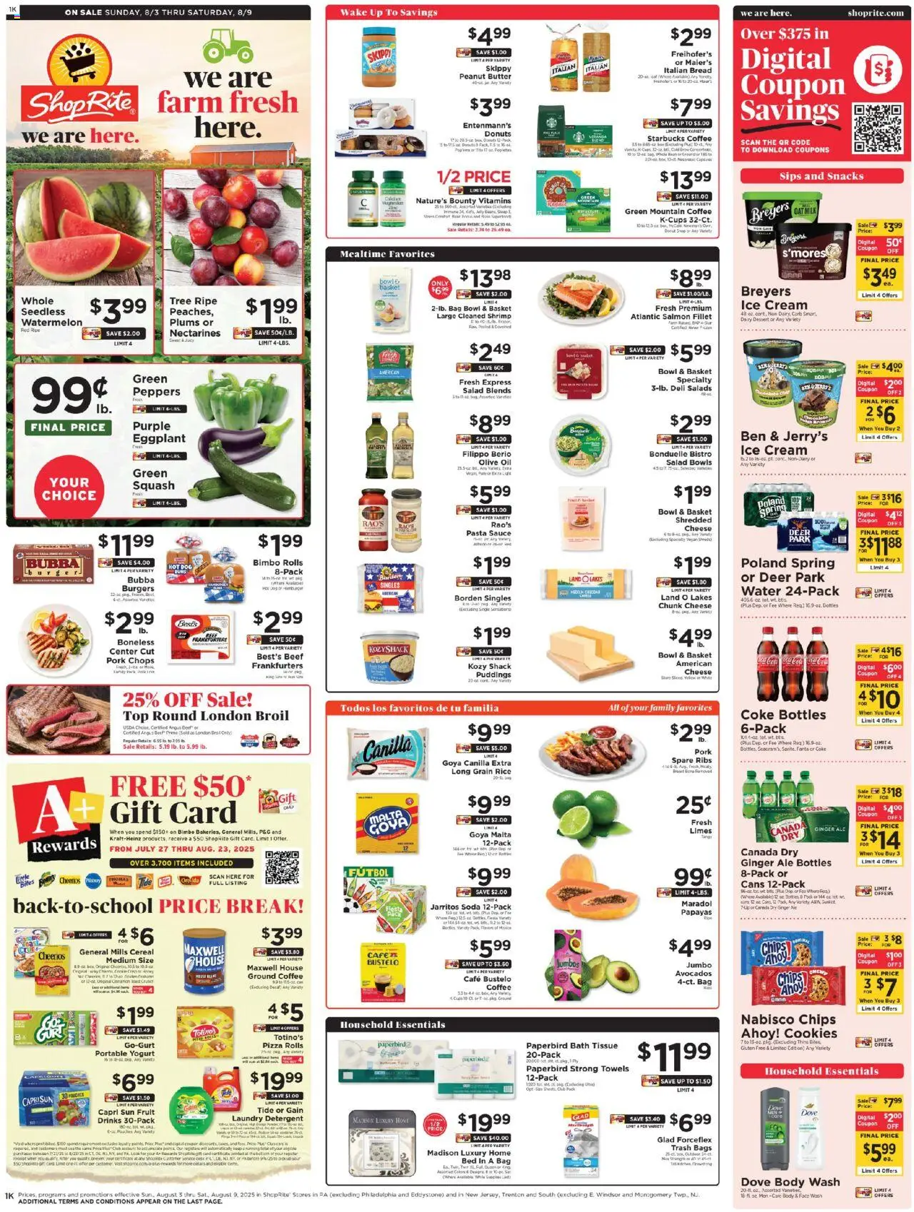 ShopRite Weekly Ad 2 - valid from 03.08.2025 | Page: 2 | Products: Bed, Squash, Bread, Body Wash