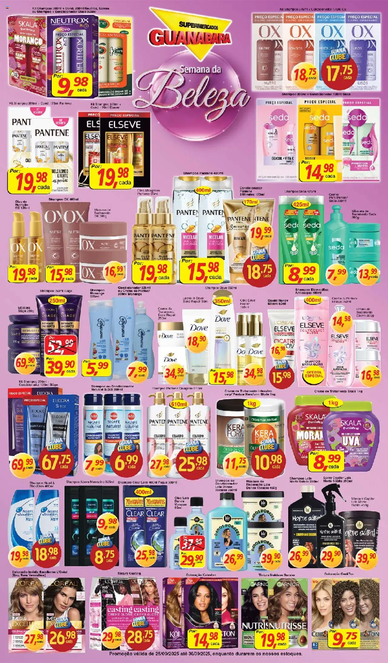 Supermercados Guanabara Folheto - válido de 25.09.2025 | Página: 11 | Produtos: Shampoo, Colágeno, Óleo, Creme