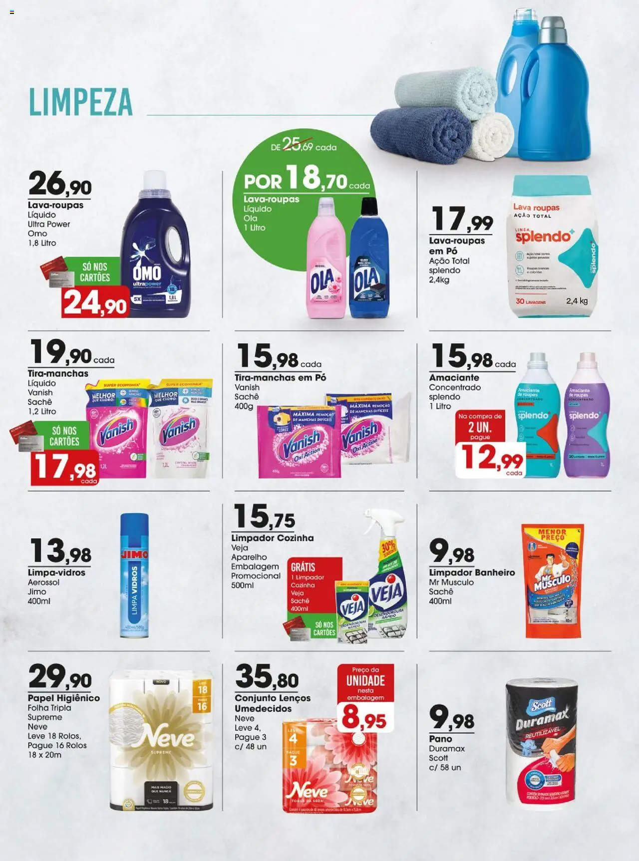 Zaffari Folheto - válido de 12.08.2025 | Página: 14 | Produtos: Pó, Roupas, Vanish, Papel higiênico