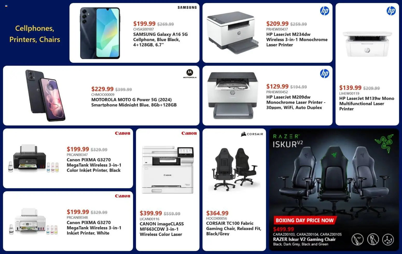 Canada Computers flyer valid from 18.12.2025 | Page: 21 | Products: Smartphone, Printer, Chair