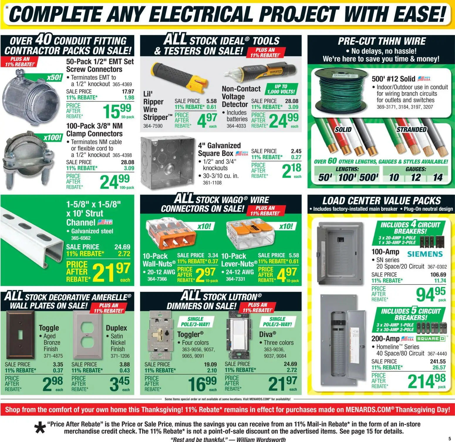 Menards Weekly Ad - valid from 13.11.2025 | Page: 7 | Products: Clamp, Box, Screw, Cable