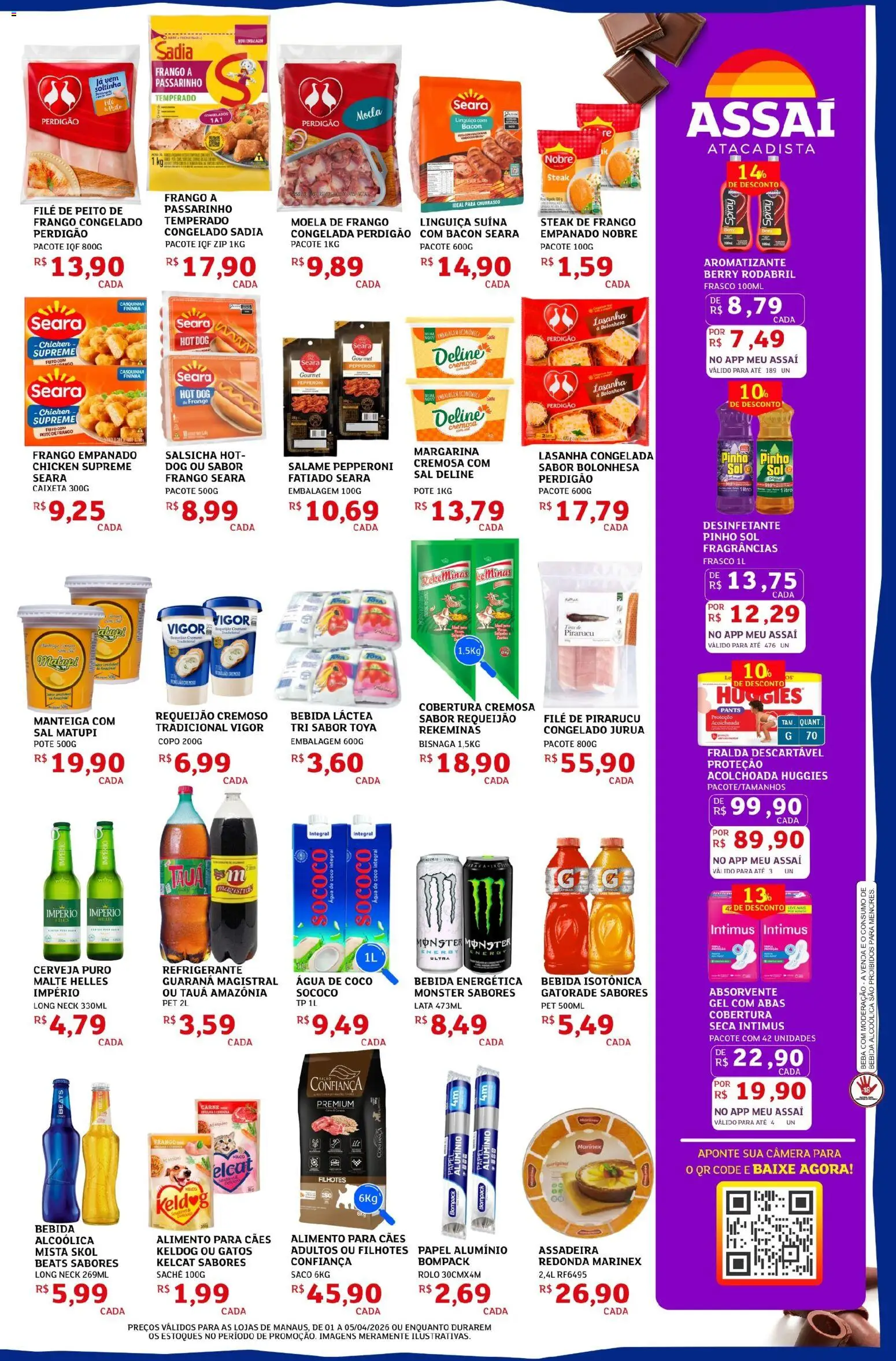 Assaí Atacadista Folheto - válido de 01.04.2026 | Página: 3 | Produtos: Água de coco, Lasanha, Requeijão, Desinfetante