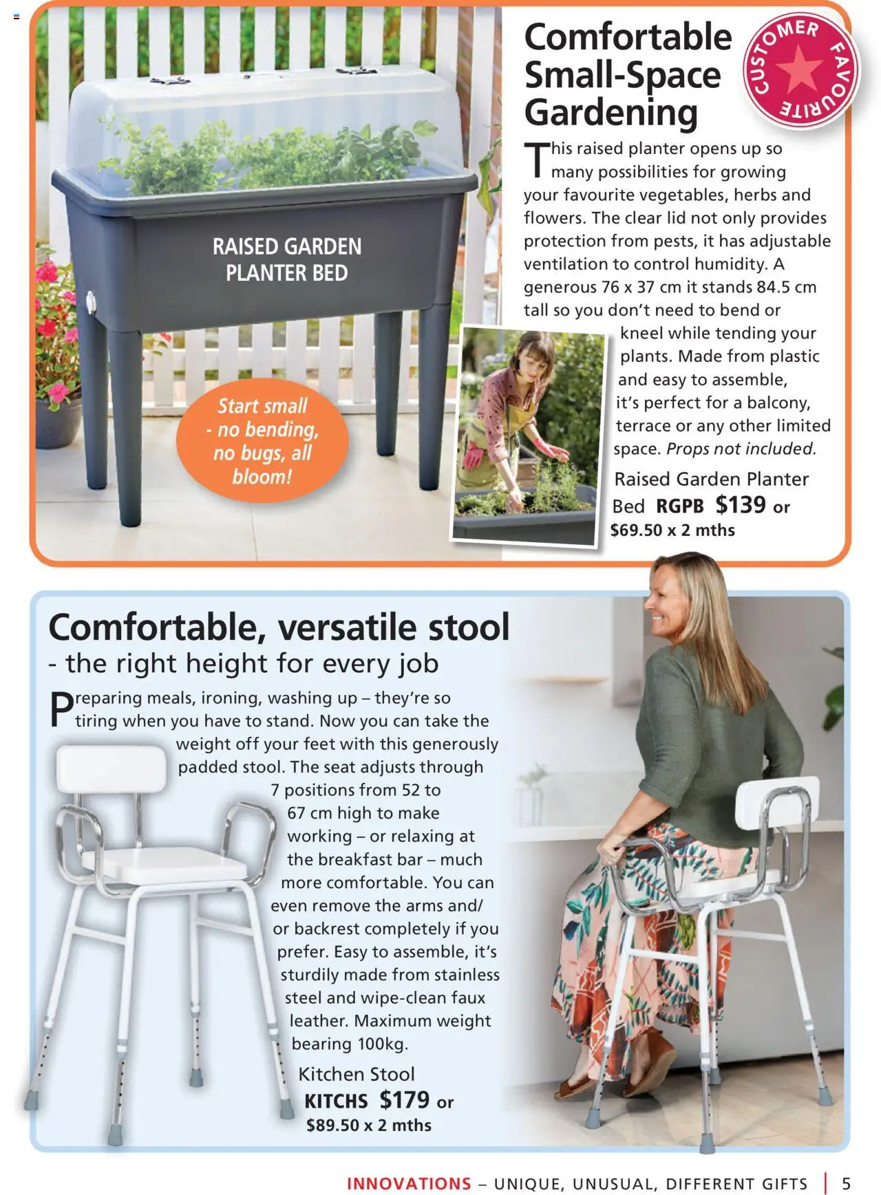 Innovations catalogue - valid from 30.07.2025 | Page: 5 | Products: Stool, Weight, Bed