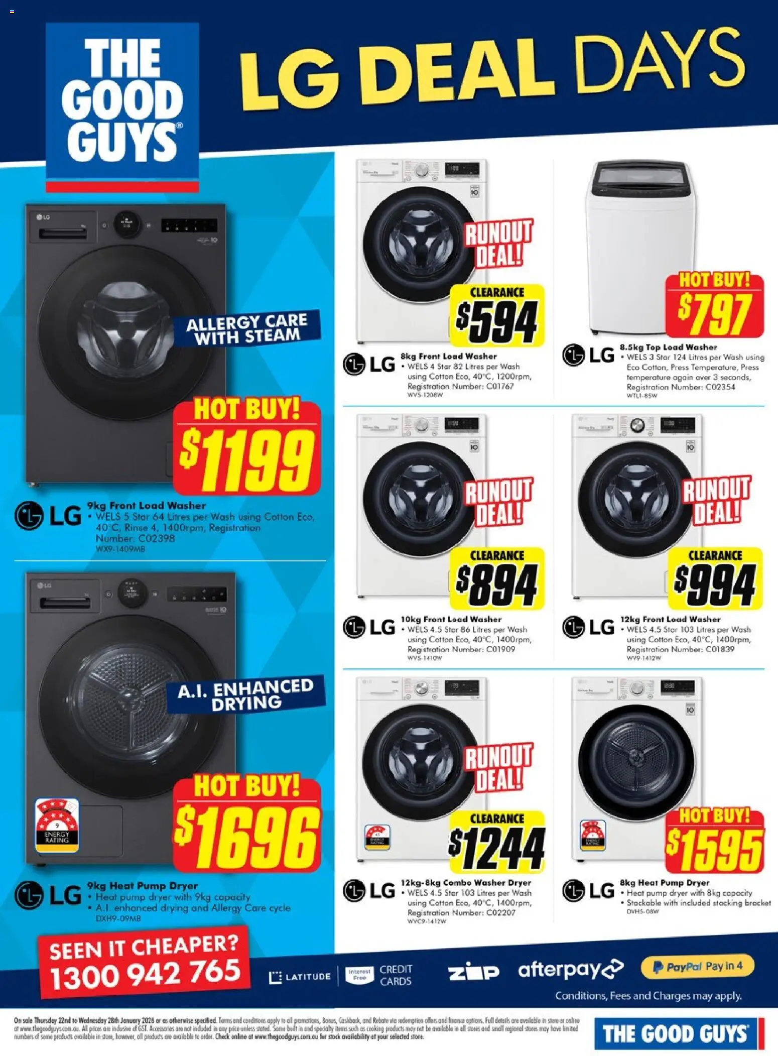 The Good Guys catalogue - valid from 21.01.2026 | Page: 4 | Products: Dryer, Washer, Press, Allergy
