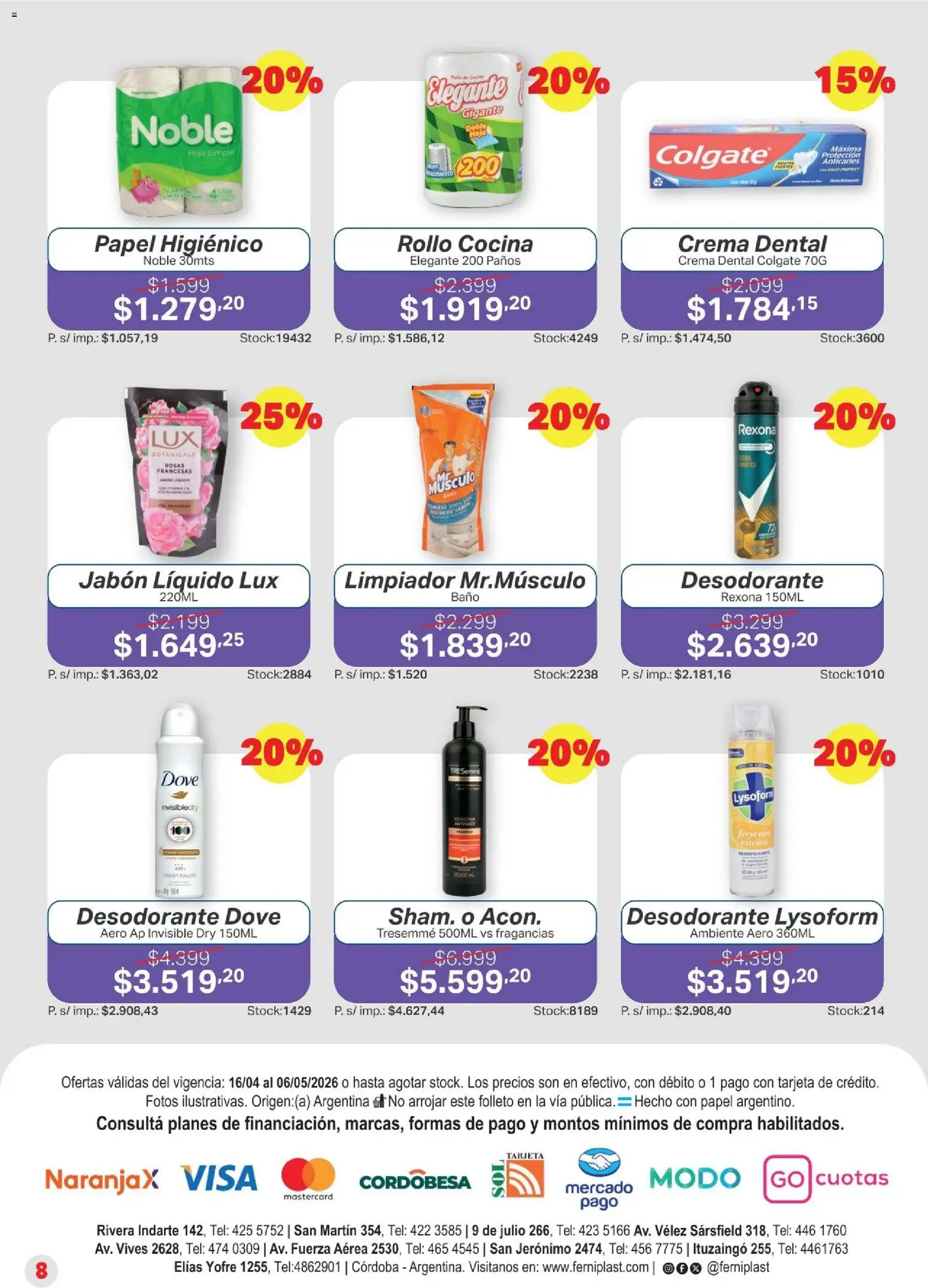 Ferniplast catálogo │ válido desde el 16.04.2026 | Página: 8 | Productos: Cocina, Jabón, Limpiador, Crema