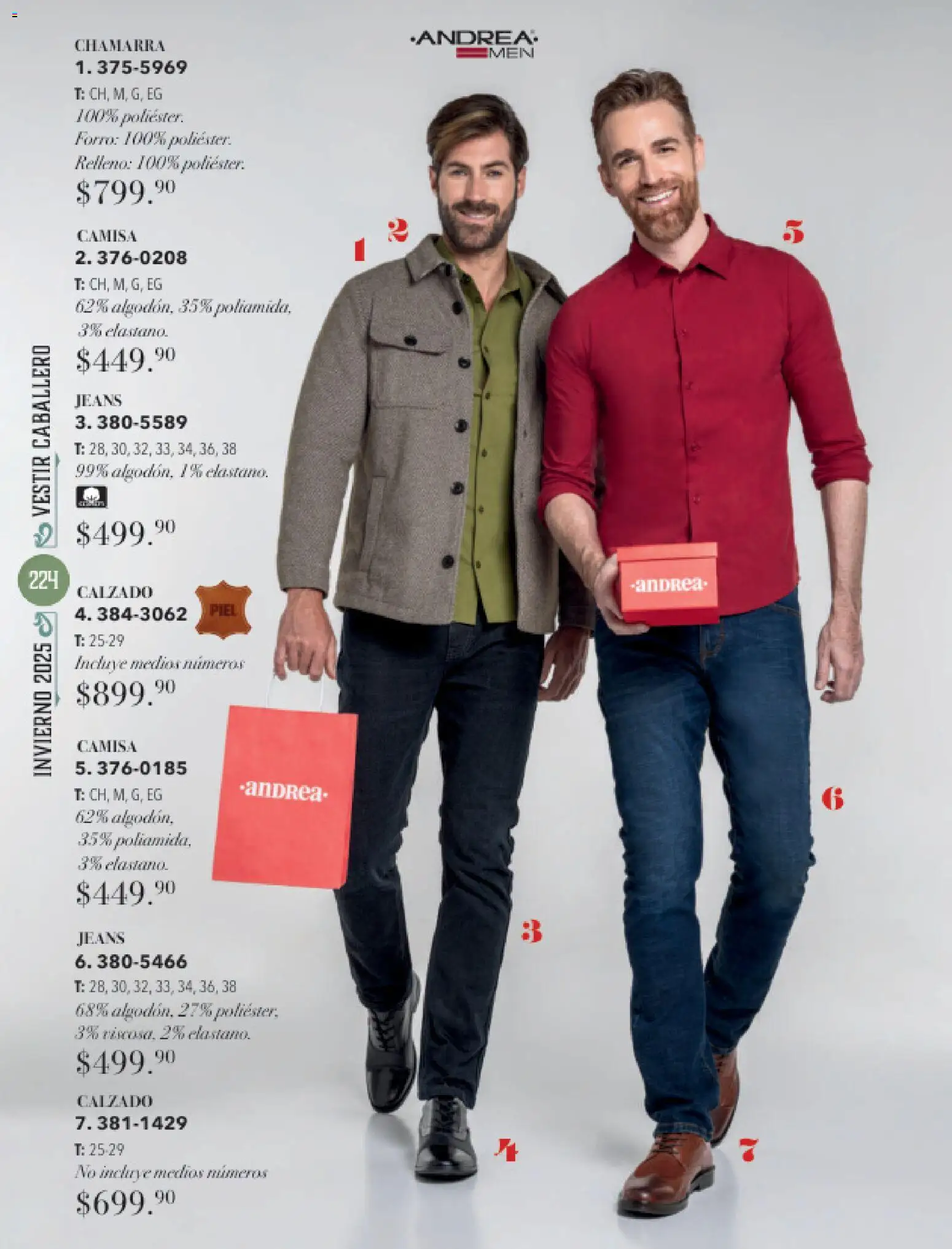 Nuevas ofertas de Andrea válidas en toda la República Mexicana desde el 26.11.2025. ¡Encuentra las mejores ofertas en Andrea catálogo Invierno! | Página: 224 | Productos: Camisa, Chamarra