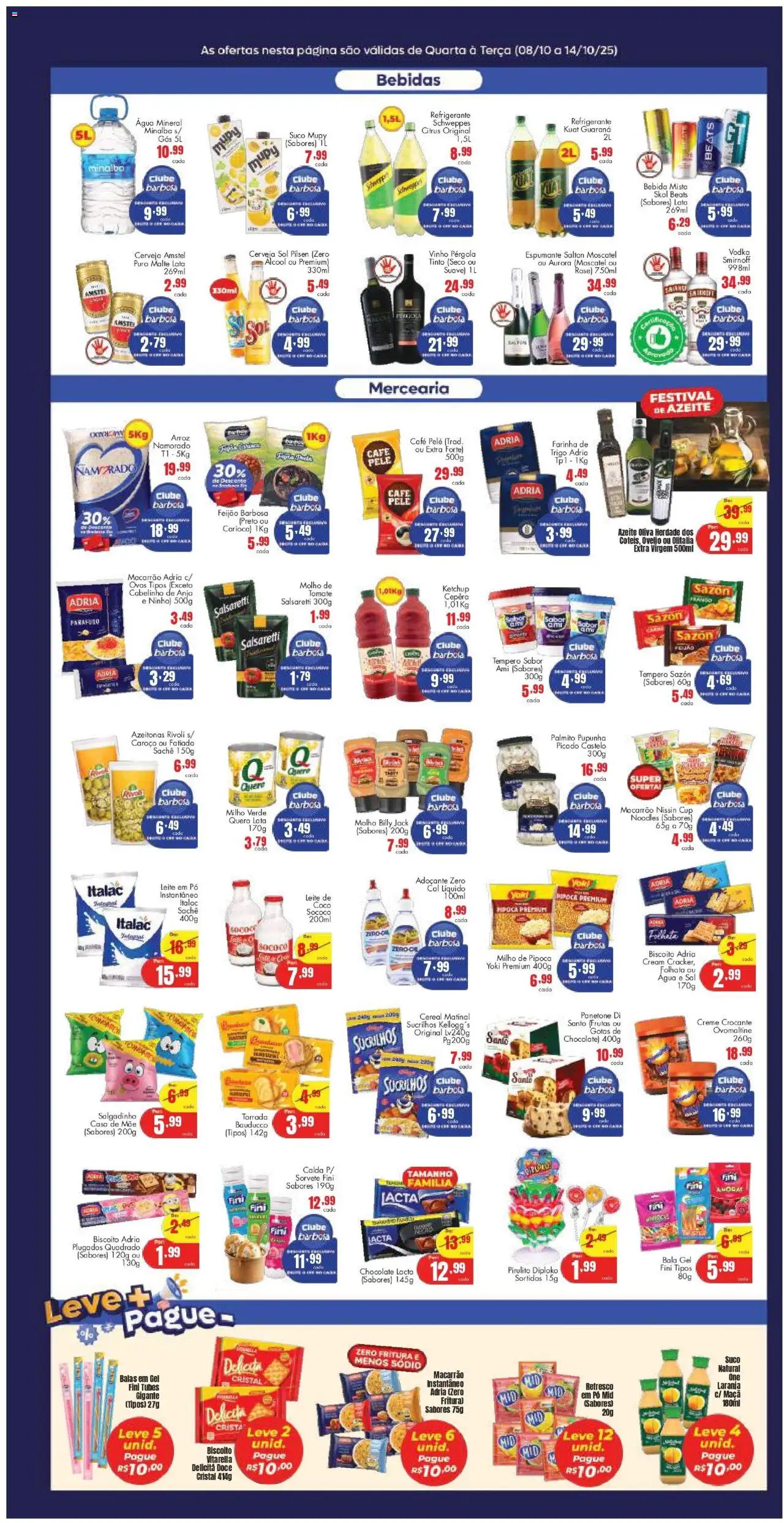 Barbosa Supermercados Folheto - válido de 08.10.2025 | Página: 3 | Produtos: Azeitonas, Milho verde, Suco, Macarrão