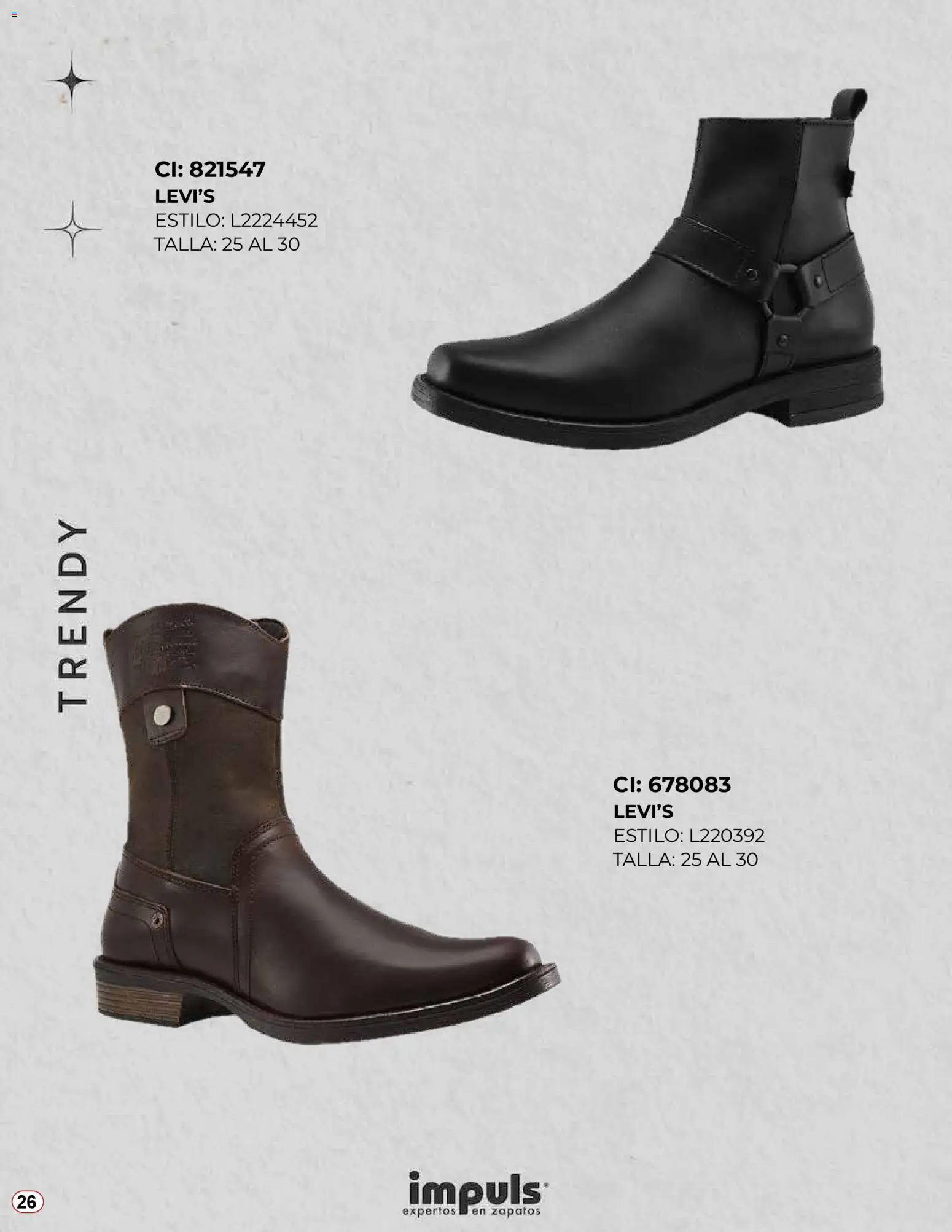 Nuevas ofertas de Impuls válidas en toda la República Mexicana desde el 04.11.2025. ¡Encuentra las mejores ofertas en Impuls catálogo Lo Más Trendy 2025! | Página: 26 | Productos: Zapatos