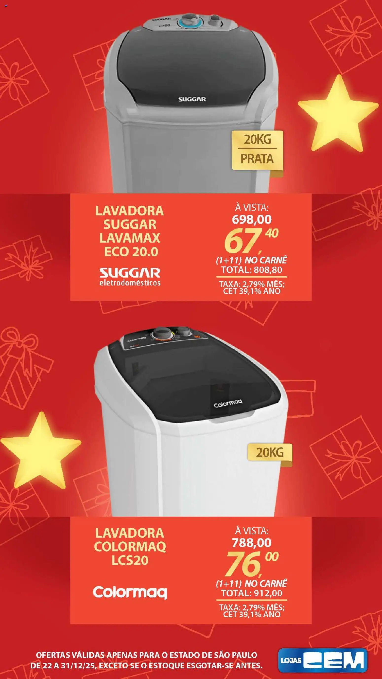 Lojas Cem Folheto - válido de 22.12.2025 | Página: 26 | Produtos: Carne, Eletrodomésticos