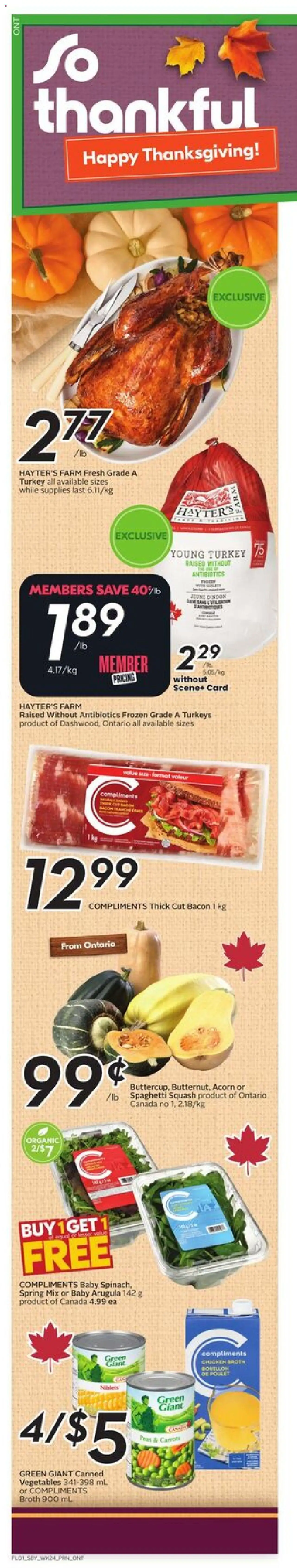 Sobeys flyer valid from 09.10.2025 | Page: 2 | Products: Turkey, Chicken
