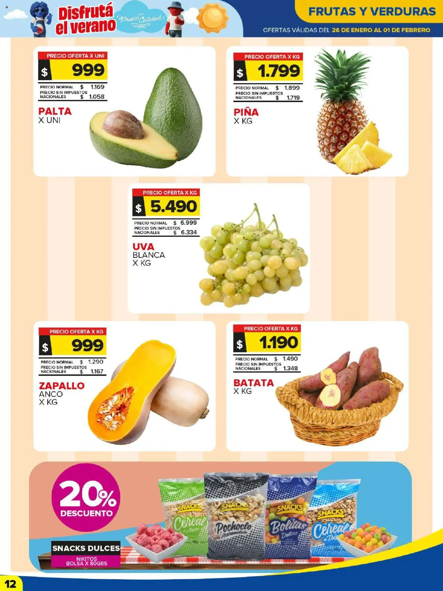 Carrefour Maxi catálogo │ válido desde el 26.01.2026 | Página: 12 | Productos: Zapallo, Batata, Palta, Piña