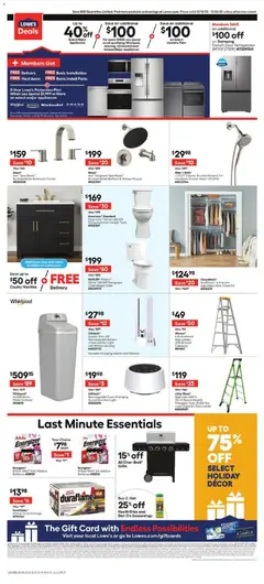 Preview of Lowe's weekly ads valid from 18.12.2025 | Page: 2 | Products: Ladder, Battery, Wire, Closet