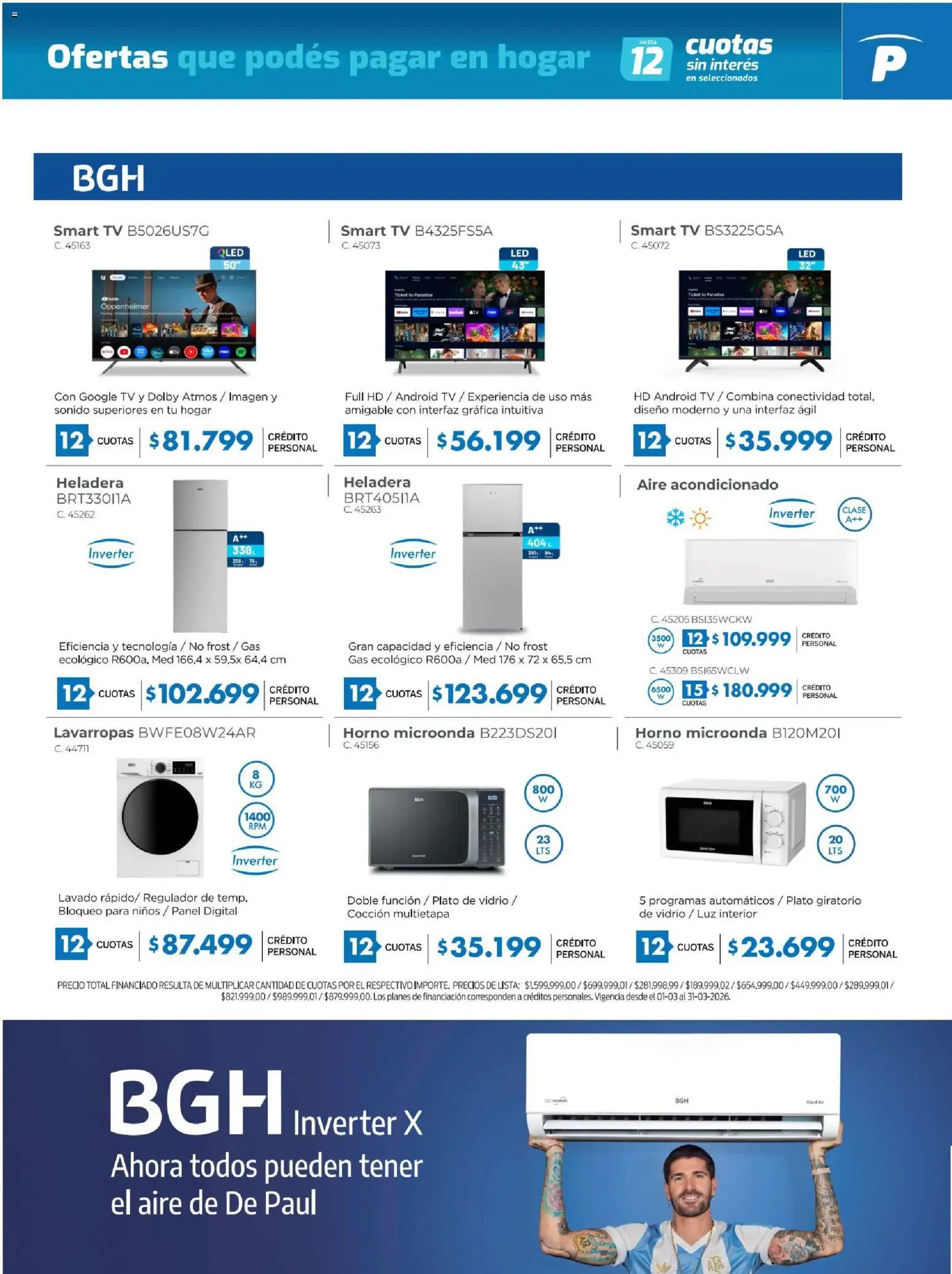 Pardo catálogo │ válido desde el 01.03.2026 | Página: 7 | Productos: Horno, Aire acondicionado, Lavarropas, Heladera