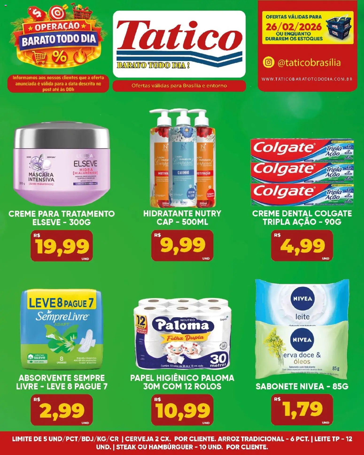 Tatico Folheto - válido de 26.02.2026 | Página: 22 | Produtos: Hambúrguer, Sabonete, Creme dental, Absorvente