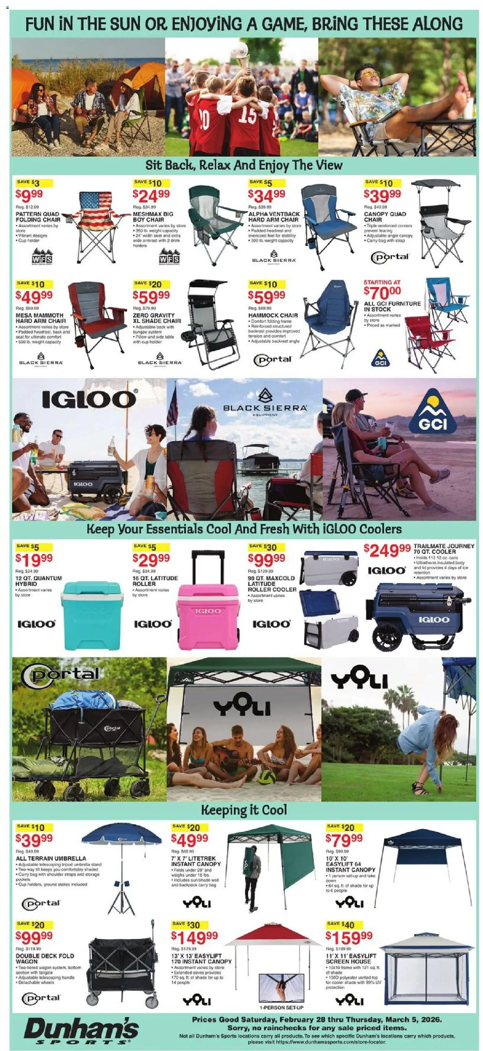 Dunham's Sports Weekly Ad - valid from 28.02.2026 | Page: 9 | Products: Pillow, Table, Chair, Weight