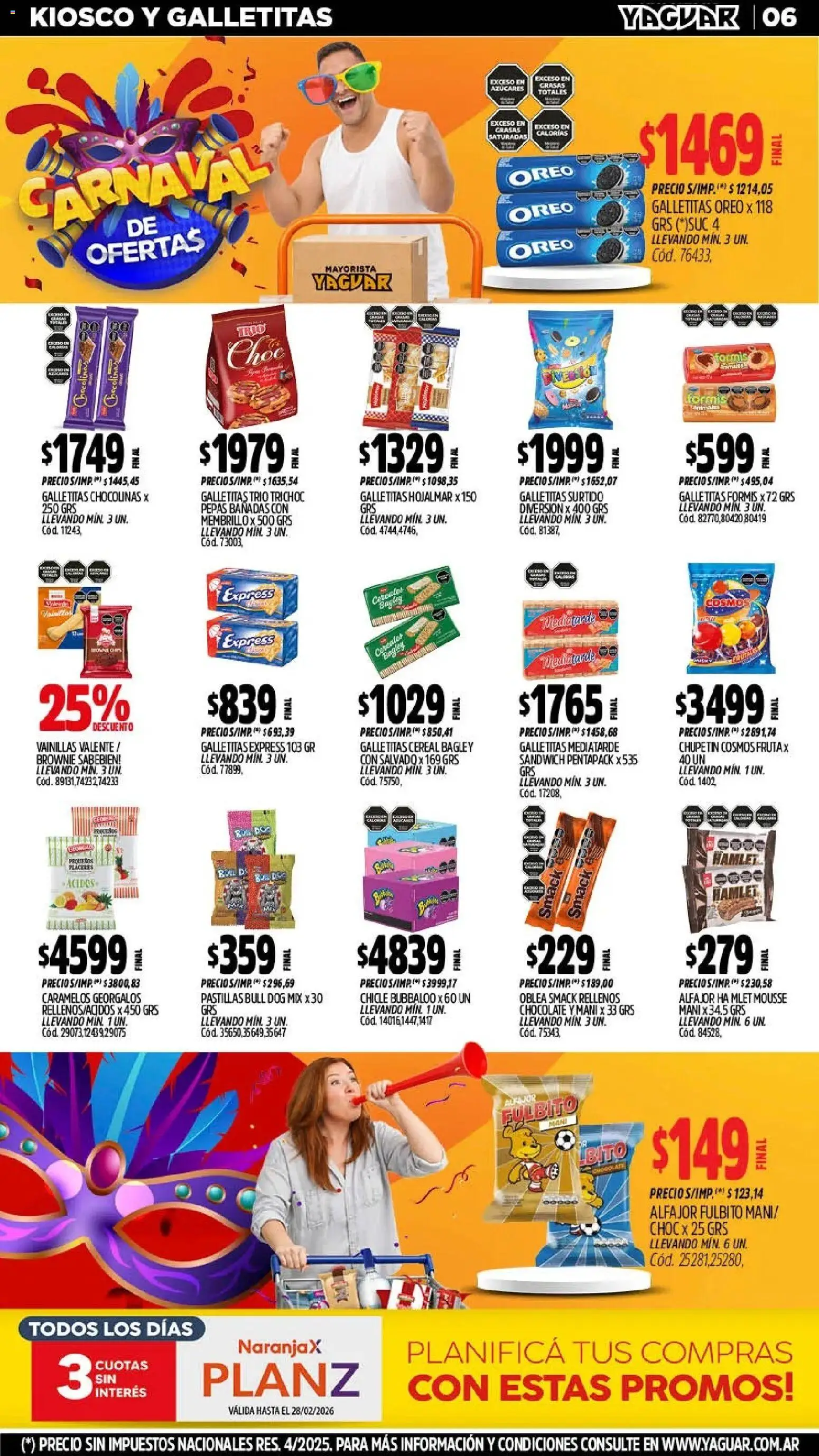 Yaguar - Oferta Semanal Salta │ válido desde el 09.02.2026 | Página: 6 | Productos: Mousse, Chocolate, Alfajor, Cereales