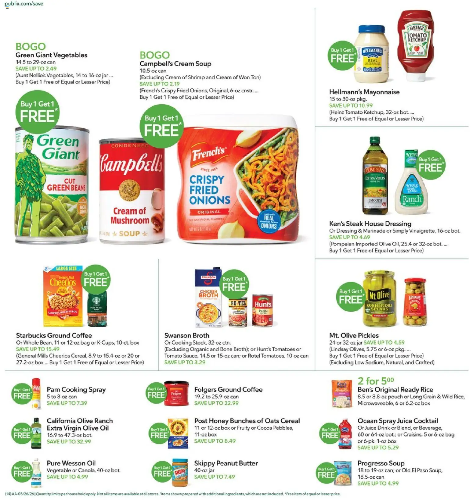 Publix Weekly Ad - valid from 25.03.2026 | Page: 14 | Products: Box, Coffee, Mayonnaise, Dill