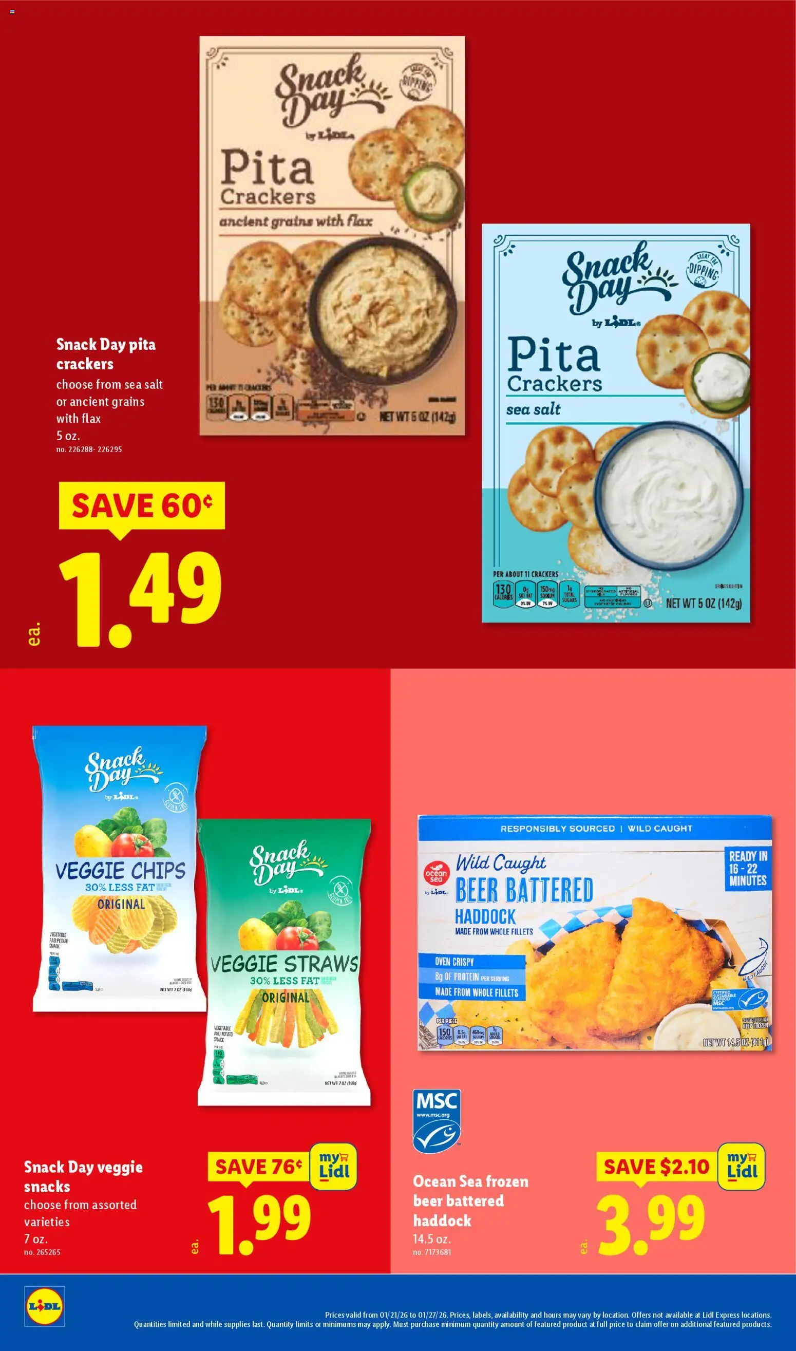 Lidl Weekly Ad - valid from 21.01.2026 | Page: 22 | Products: Beer, Chips, Salt, Seafood