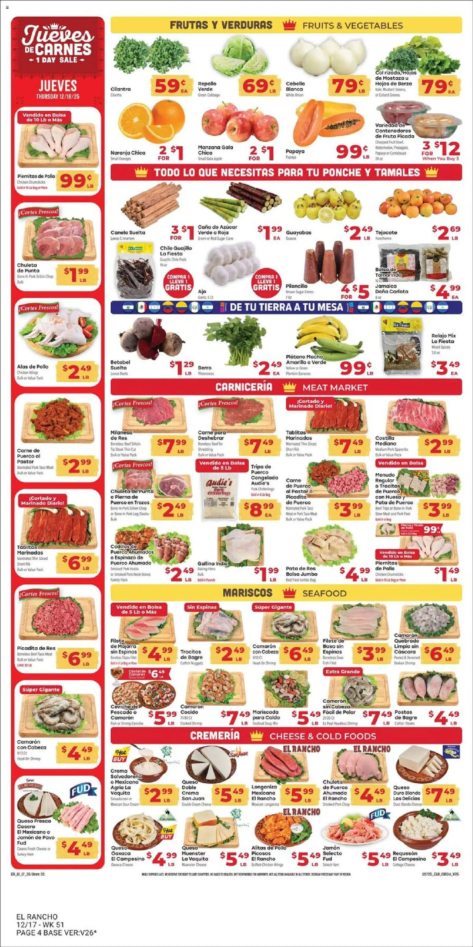 El Rancho Weekly Ad - valid from 17.12.2025 | Page: 4 | Products: Sour cream, Beef, Sugar, Beet