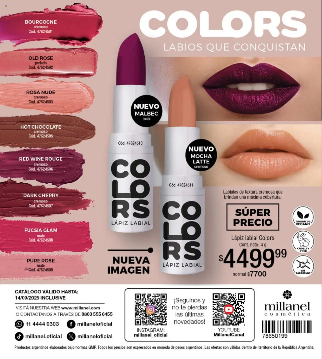 Millanel catálogo │ válido desde el 18.08.2025 | Página: 196 | Productos: Mate, Lápiz labial, Chocolate, Té