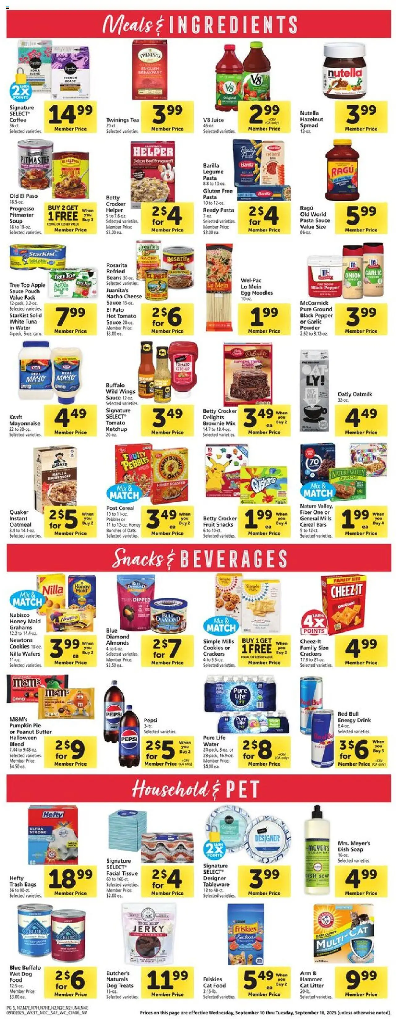 Safeway Weekly Ad - valid from 10.09.2025 | Page: 6 | Products: Cat Food, Cookies, Pumpkin Pie, Onion