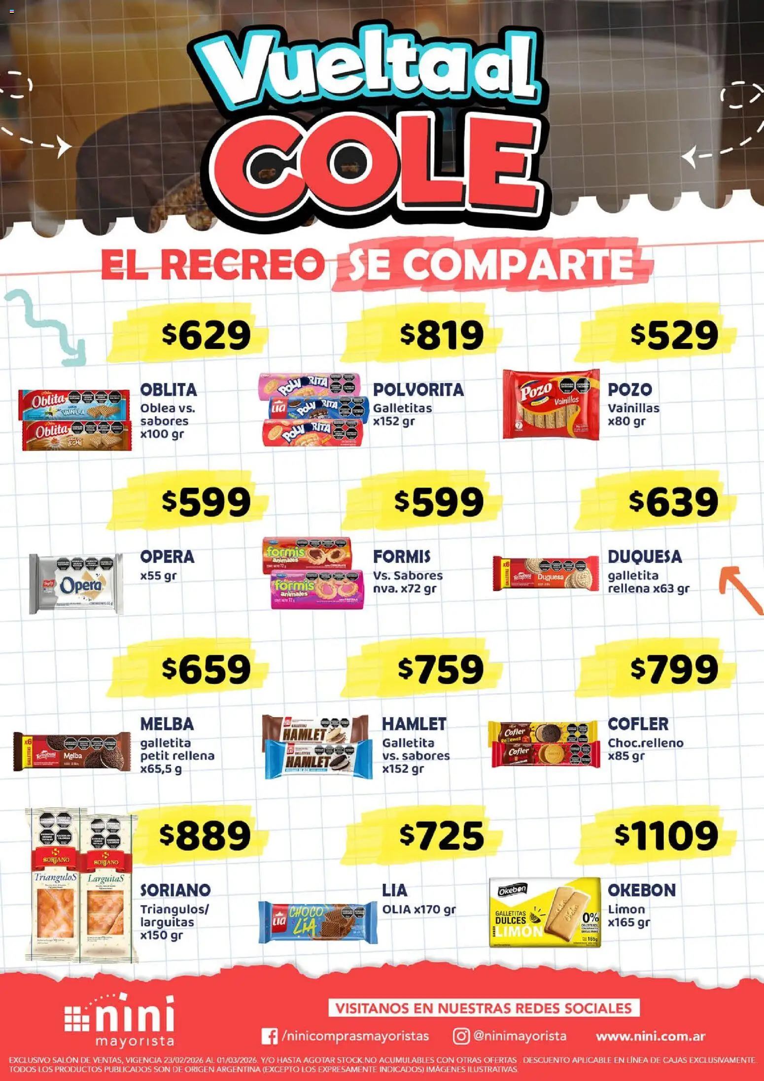 NINI Mayorista - Vuelta al Cole │ válido desde el 23.02.2026 | Página: 6 | Productos: Galletitas, Limón