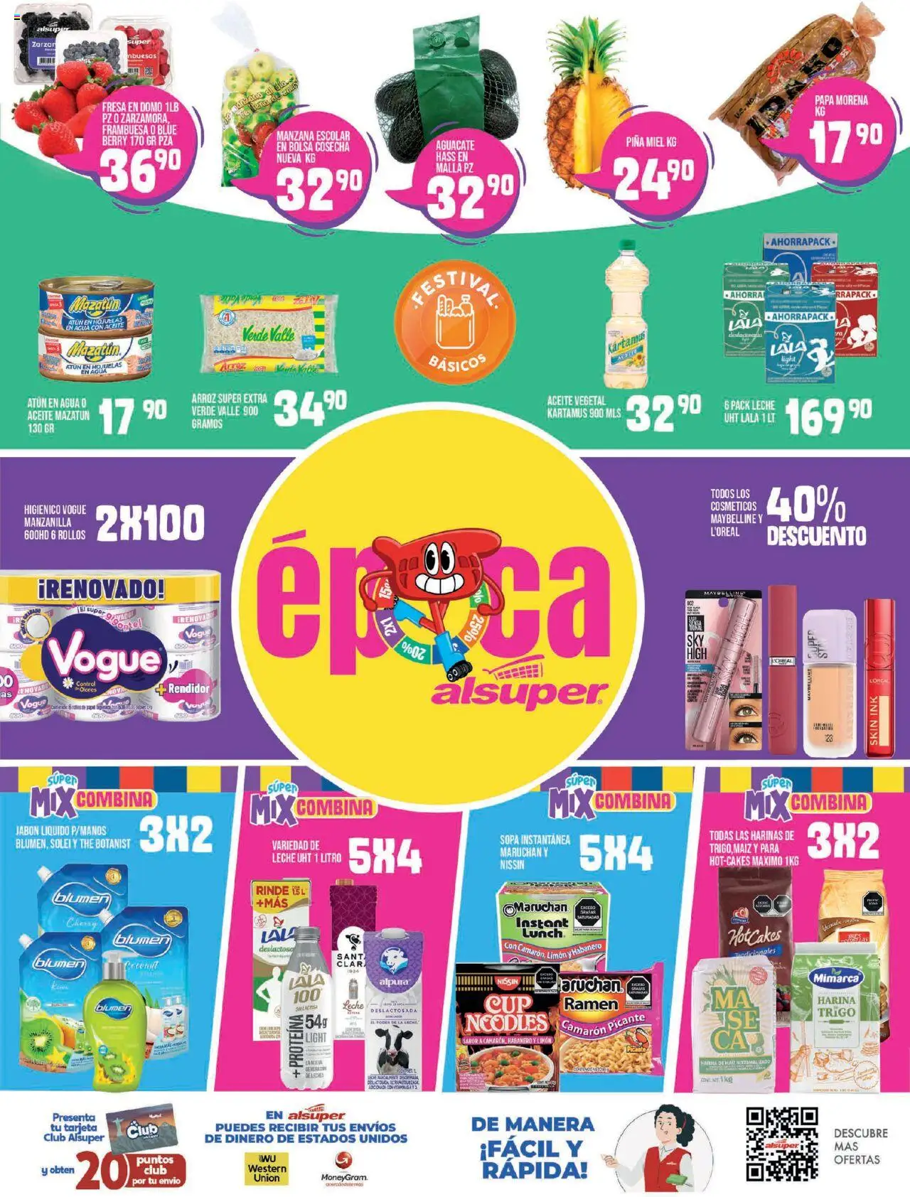 Nuevas ofertas de Alsuper válidas en toda la República Mexicana desde el 01.08.2025. ¡Encuentra las mejores ofertas en Alsuper - Folleto - Laguna! | Página: 8 | Productos: Harina, Manzana, Aceite, Papel higiénico
