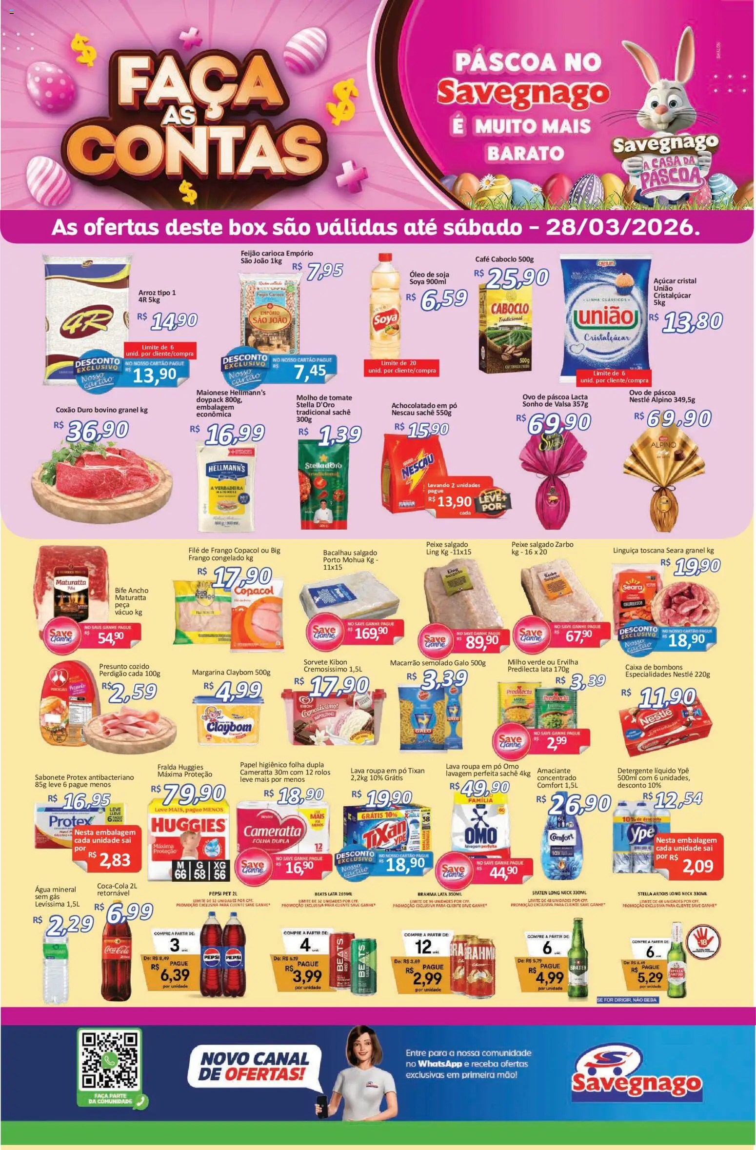 Savegnago Folheto - válido de 26.03.2026 | Página: 1 | Produtos: Ovo de páscoa, Linguiça, Caixa, Maionese