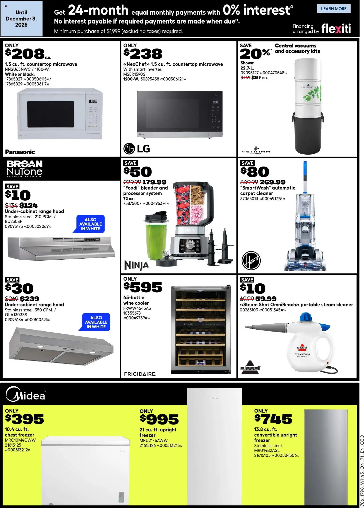 Rona flyer valid from 20.11.2025 | Page: 12 | Products: Freezer, Range hood, Carpet, Wine