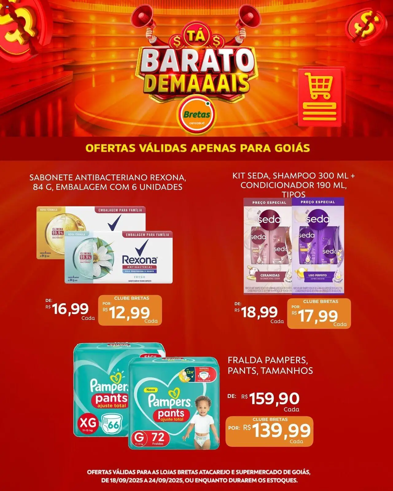 Bretas Folheto - válido de 18.09.2025 | Página: 5 | Produtos: Pampers, Condicionador, Sabonete, Fraldas