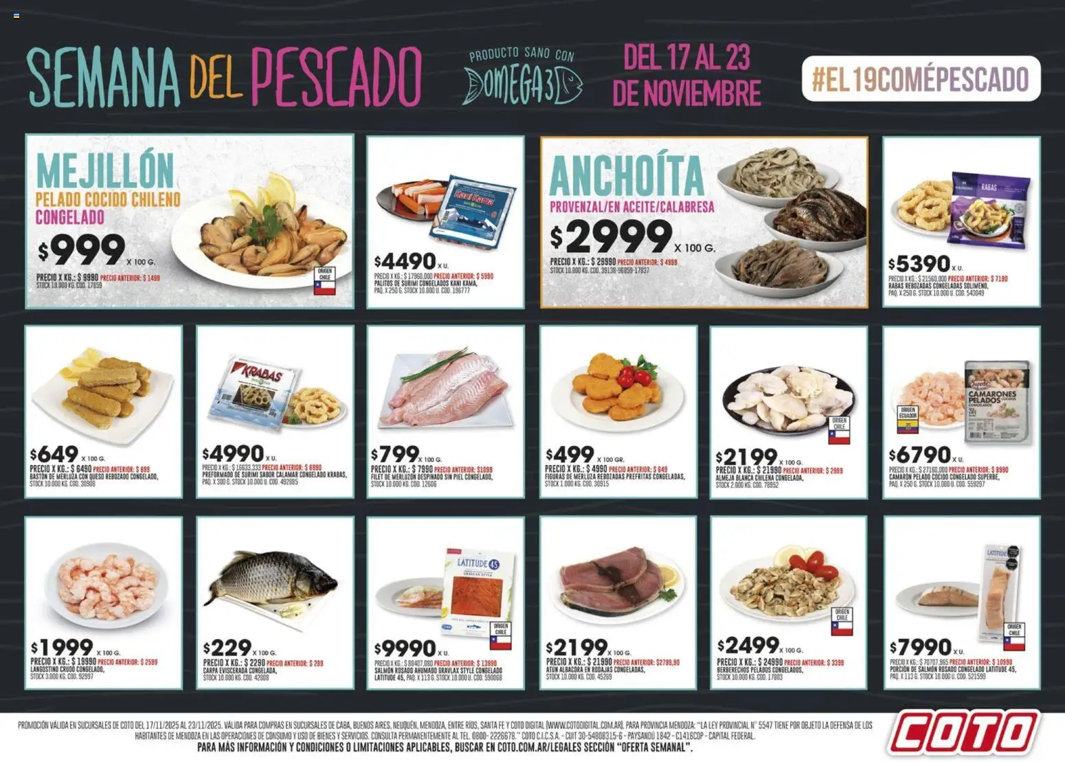 Coto - Semana del Pescado │ válido desde el 17.11.2025 | Página: 1 | Productos: Carpa, Pescado, Atún, Queso