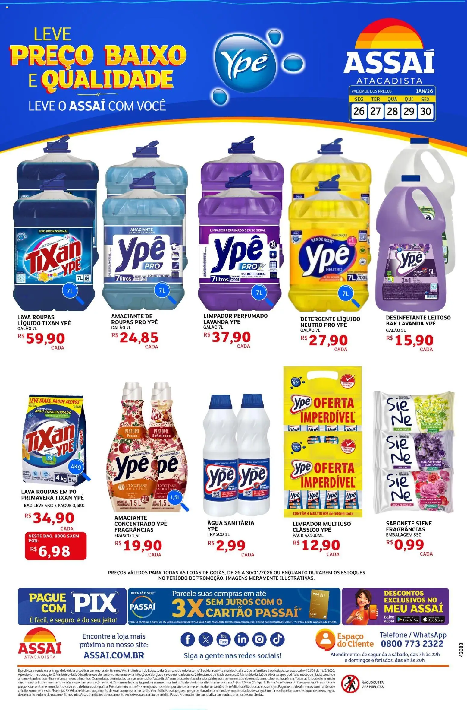 Assaí Atacadista Folheto - válido de 26.01.2026 | Página: 1 | Produtos: Perfume, Detergente, Roupas, Desinfetante
