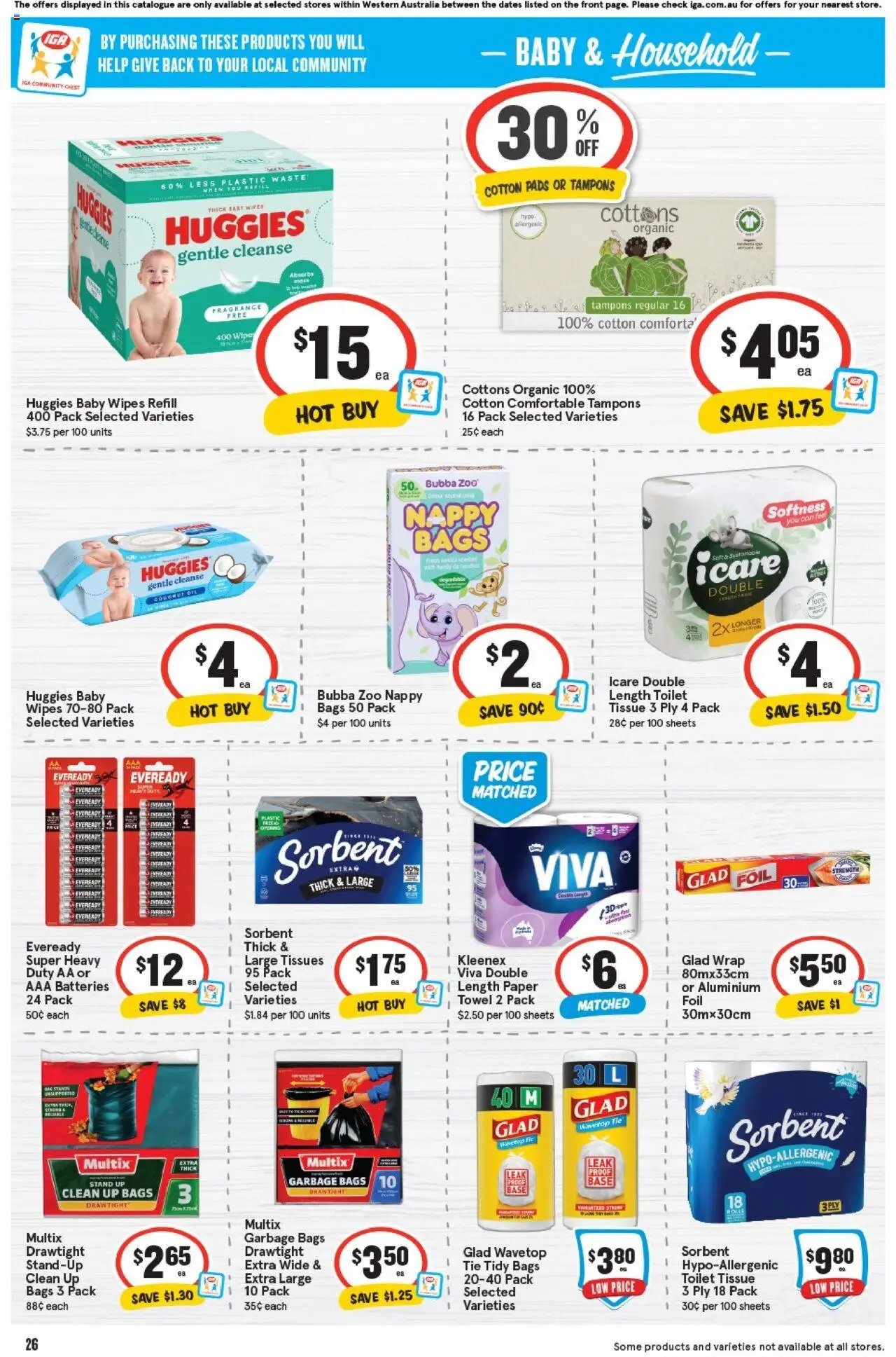 IGA catalogue - valid from 20.08.2025 | Page: 26 | Products: Household, Fragrance, Garbage bags, Batteries