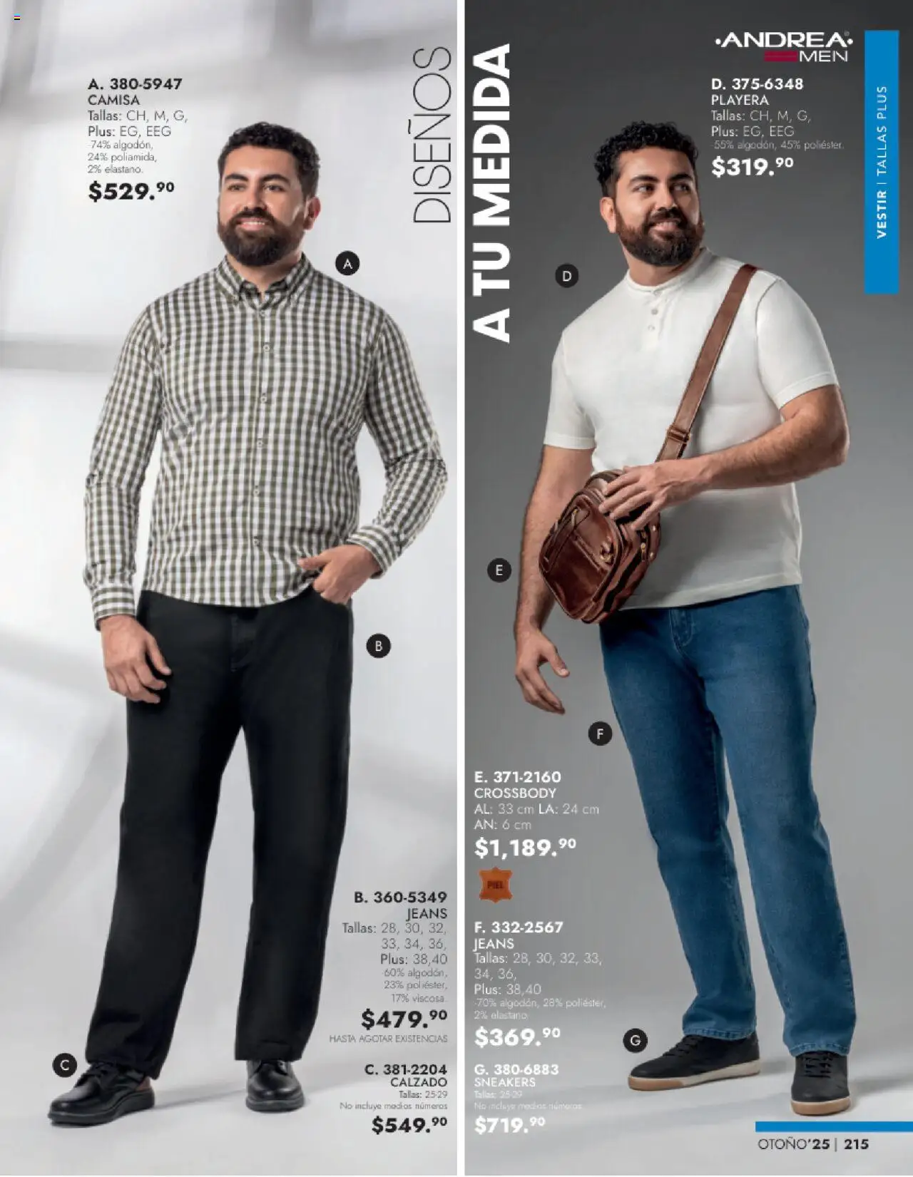 Nuevas ofertas de Andrea válidas en toda la República Mexicana desde el 24.08.2025. ¡Encuentra las mejores ofertas en Andrea - Catálogo Vestir Caballero! | Página: 53 | Productos: Camisa, Playera