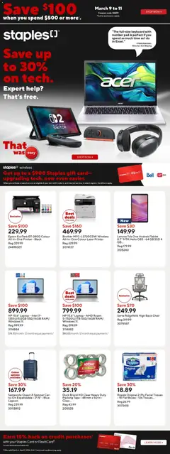 Preview of Staples weekly flyer / circulaire from shop Staples valid from 06.03.2026