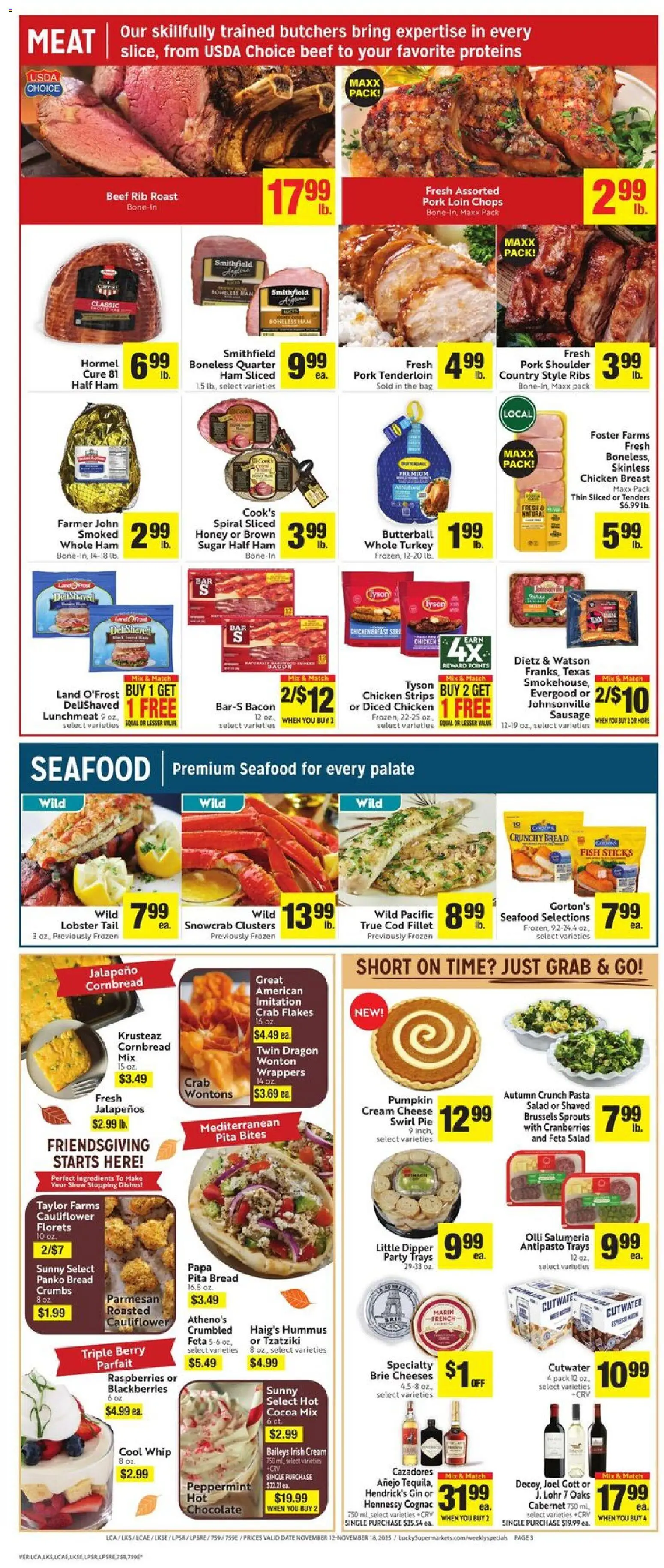 Lucky Supermarkets Weekly Ad - valid from 12.11.2025 | Page: 3 | Products: Cheese, Chocolate, Cream, Bag