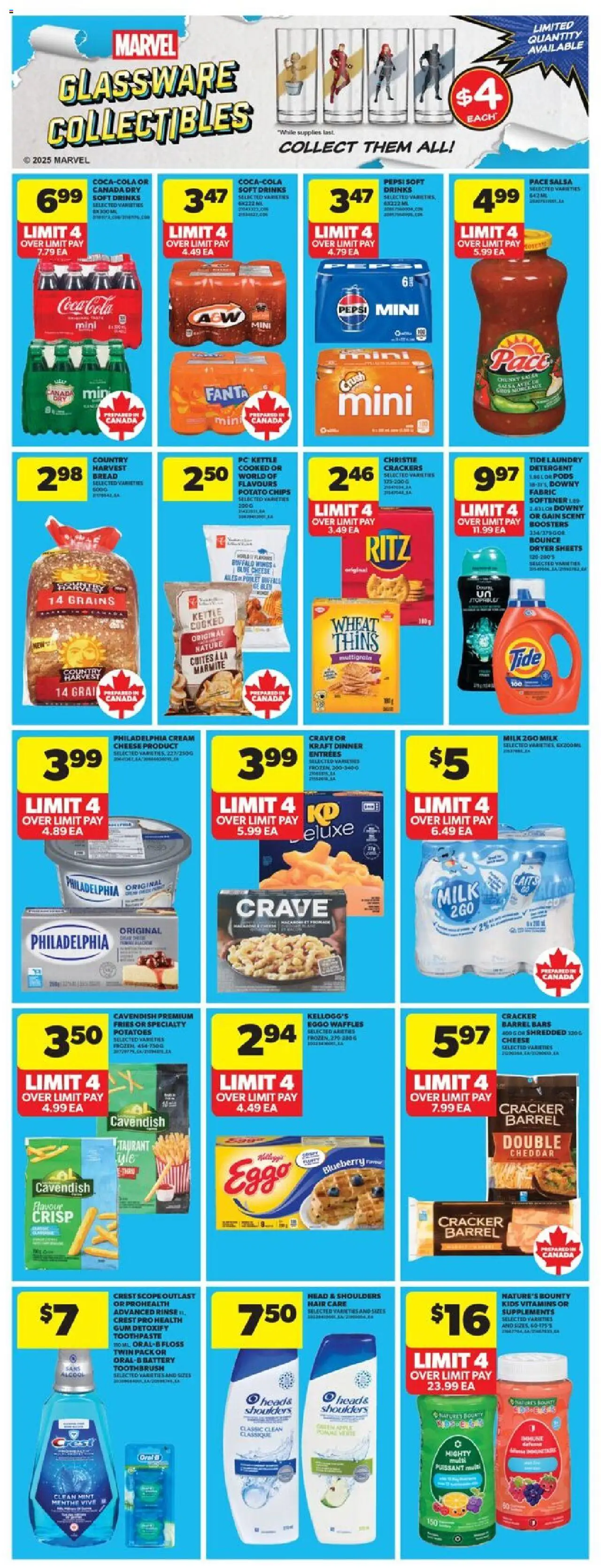 Real Canadian Superstore flyer valid from 04.09.2025 | Page: 9 | Products: Chips, Potatoes, Detergent, Cheese