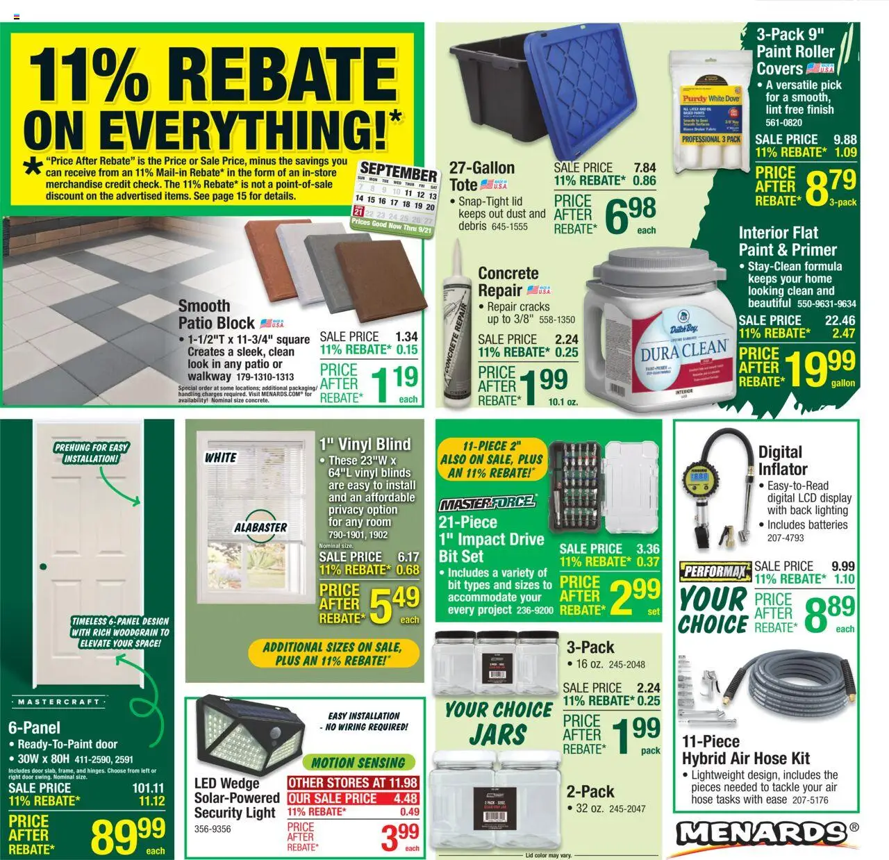Menards - Weekly Ad - valid from 10.09.2025 | Page: 1 | Products: Oil