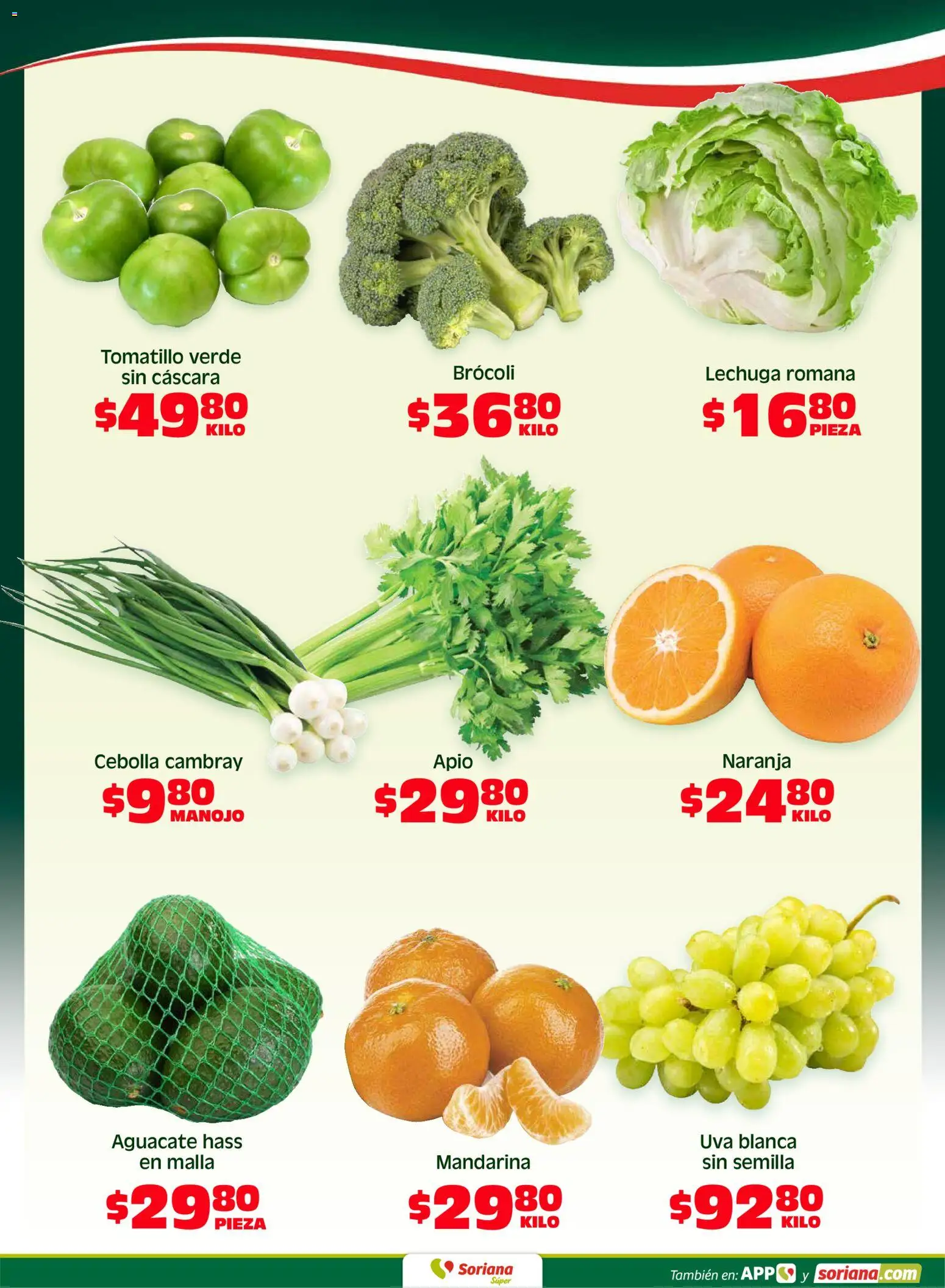 Nuevas ofertas de Soriana válidas en toda la República Mexicana desde el 24.04.2026. ¡Encuentra las mejores ofertas en Soriana Fin de Semana Súper: Juárez! | Página: 3 | Productos: Cebolla, Lechuga, Aguacate, Malla