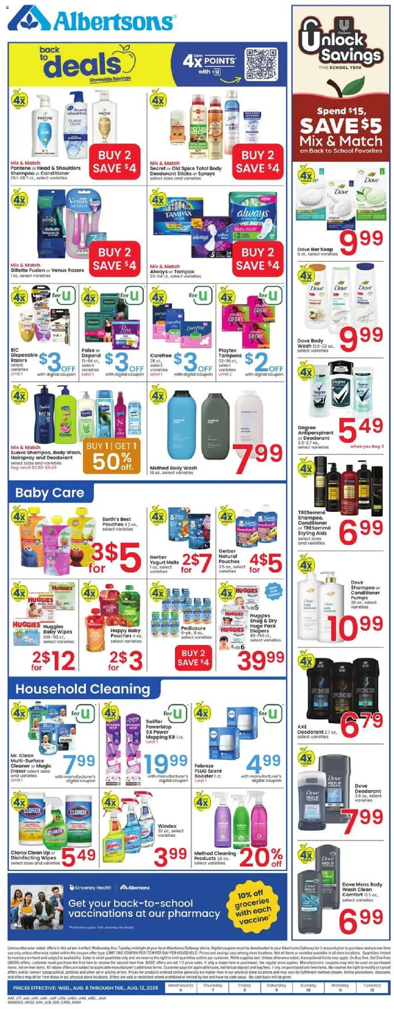 Albertsons Weekly Ad - valid from 06.08.2025 | Page: 5 | Products: Fusion, Eraser, Bar Soap, Body Wash