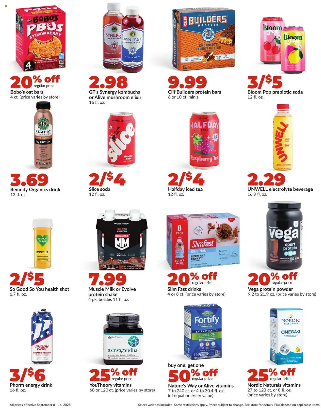 HyVee Weekly Ad - valid from 08.09.2025 | Page: 28 | Products: Protein Powder, Powder, Chocolate, Tea