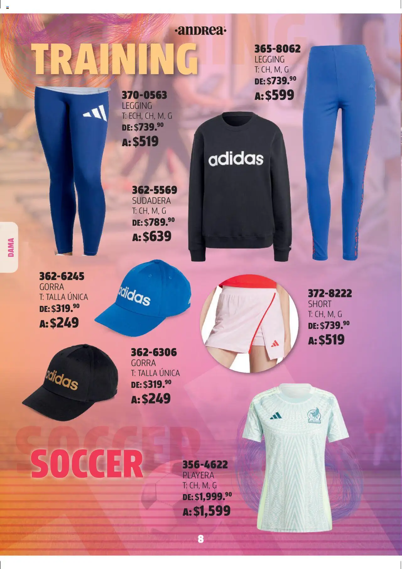 Nuevas ofertas de Andrea válidas en toda la República Mexicana desde el 03.08.2025. ¡Encuentra las mejores ofertas en Andrea - Catálogo Adidas Week! | Página: 8 | Productos: Gorra, Sudadera, Playera, Short