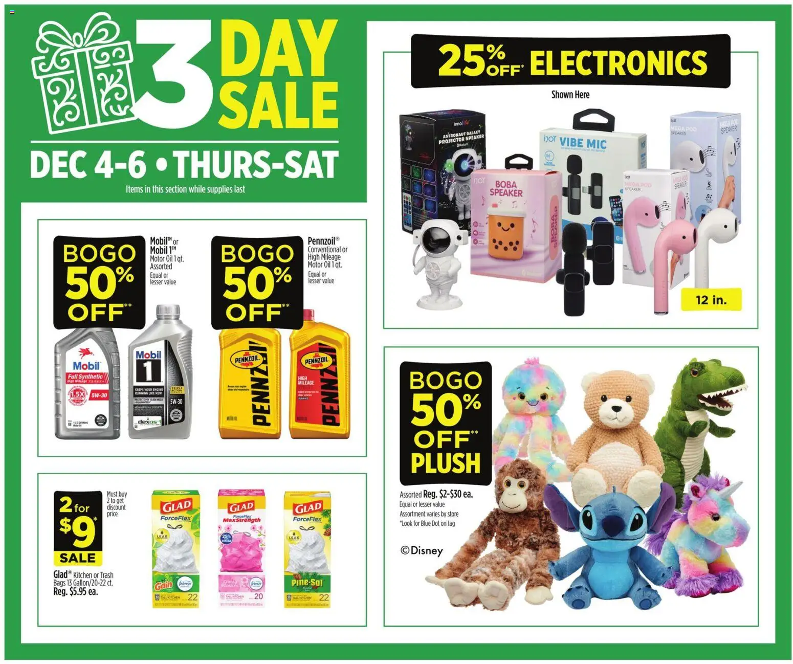Dollar General Weekly Ad - valid from 30.11.2025 | Page: 2 | Products: Oil, Motor Oil, Projector, Speaker