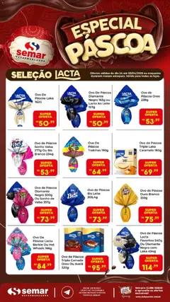 Semar Supermercado ofertas Especial Páscoa - Pré-Visualização do folheto da loja Semar Supermercado, válido de 24.03.2026 | Página: 3 | Produtos: Ovo de páscoa, Banco, Leite, Avelã
