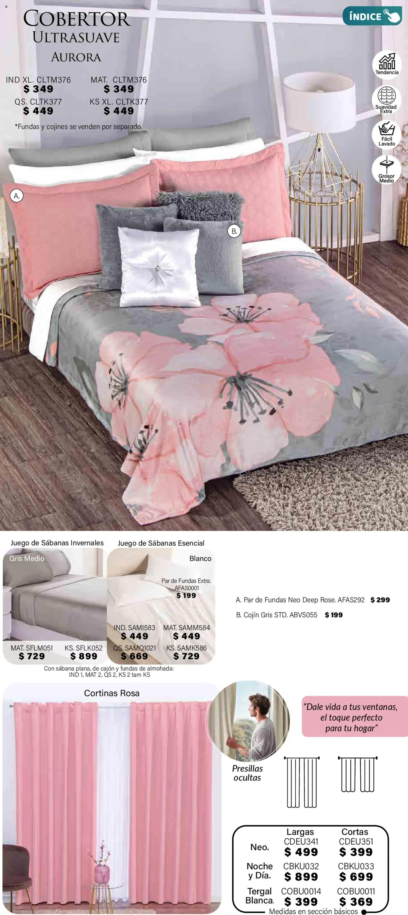 Nuevas ofertas de Colchas Concord válidas en toda la República Mexicana desde el 01.11.2025. ¡Encuentra las mejores ofertas en Colchas Concord Buen Fin! | Página: 401 | Productos: Juego, Almohada, Sabanas, Cortinas