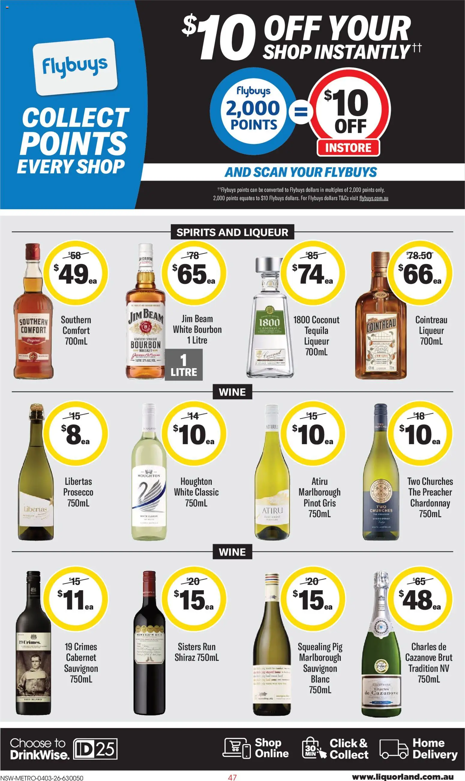 Coles catalogue - valid from 04.03.2026 | Page: 47 | Products: Wine, Bourbon, Whiskey