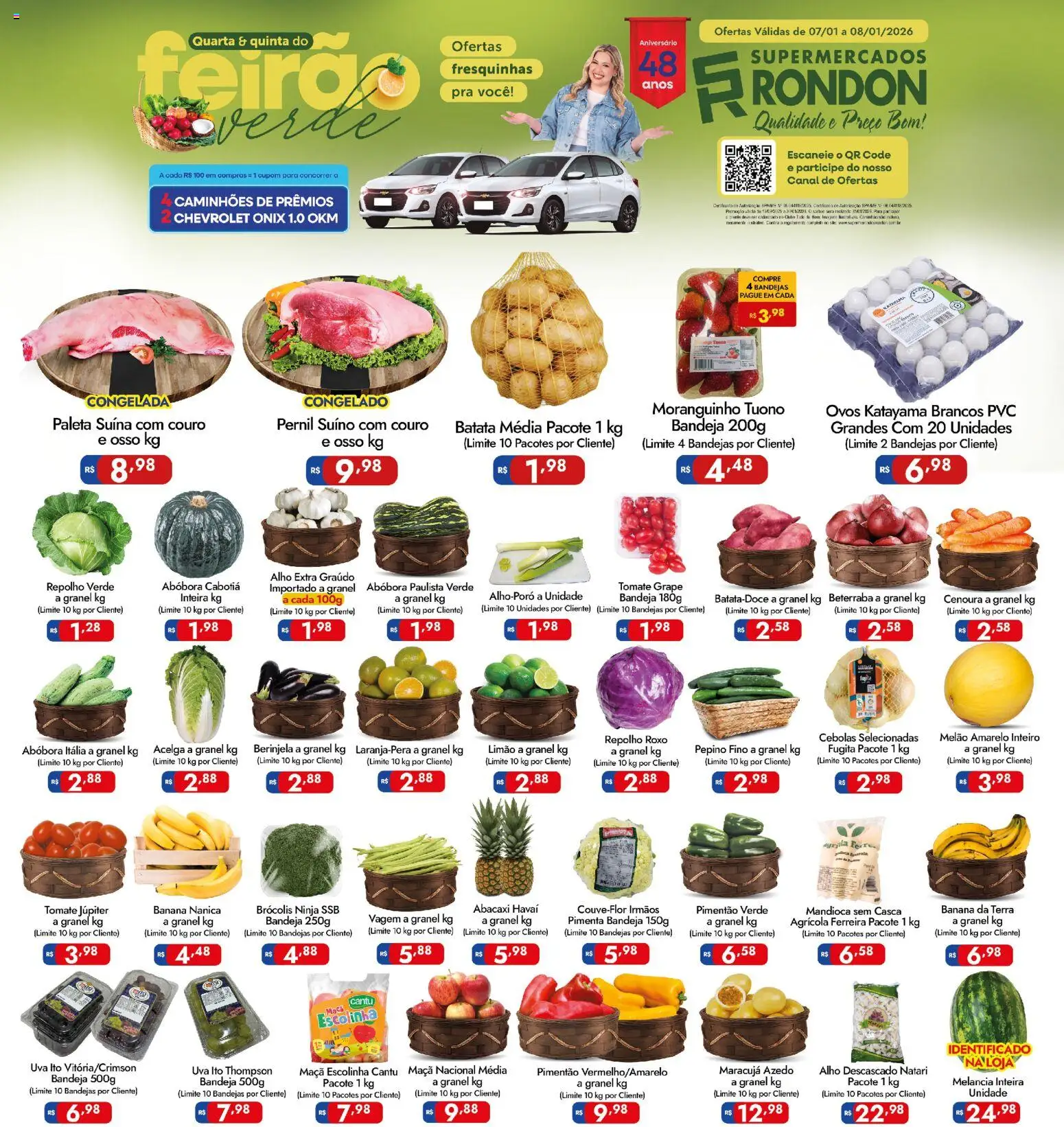 Supermercados Rondon Folheto - válido de 07.01.2026 | Página: 1 | Produtos: Abóbora, Beterraba, Pimentão, Repolho