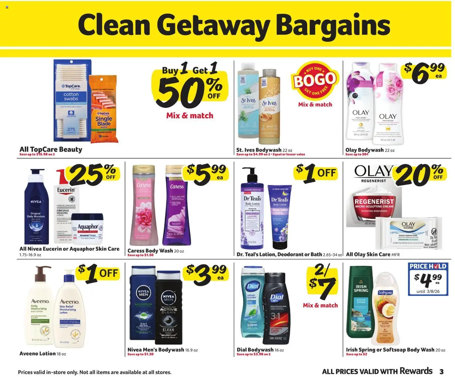 Winn Dixie In-Store Flyer - valid from 11.02.2026 | Page: 3 | Products: Butter, Deodorant, Cream, Body Wash