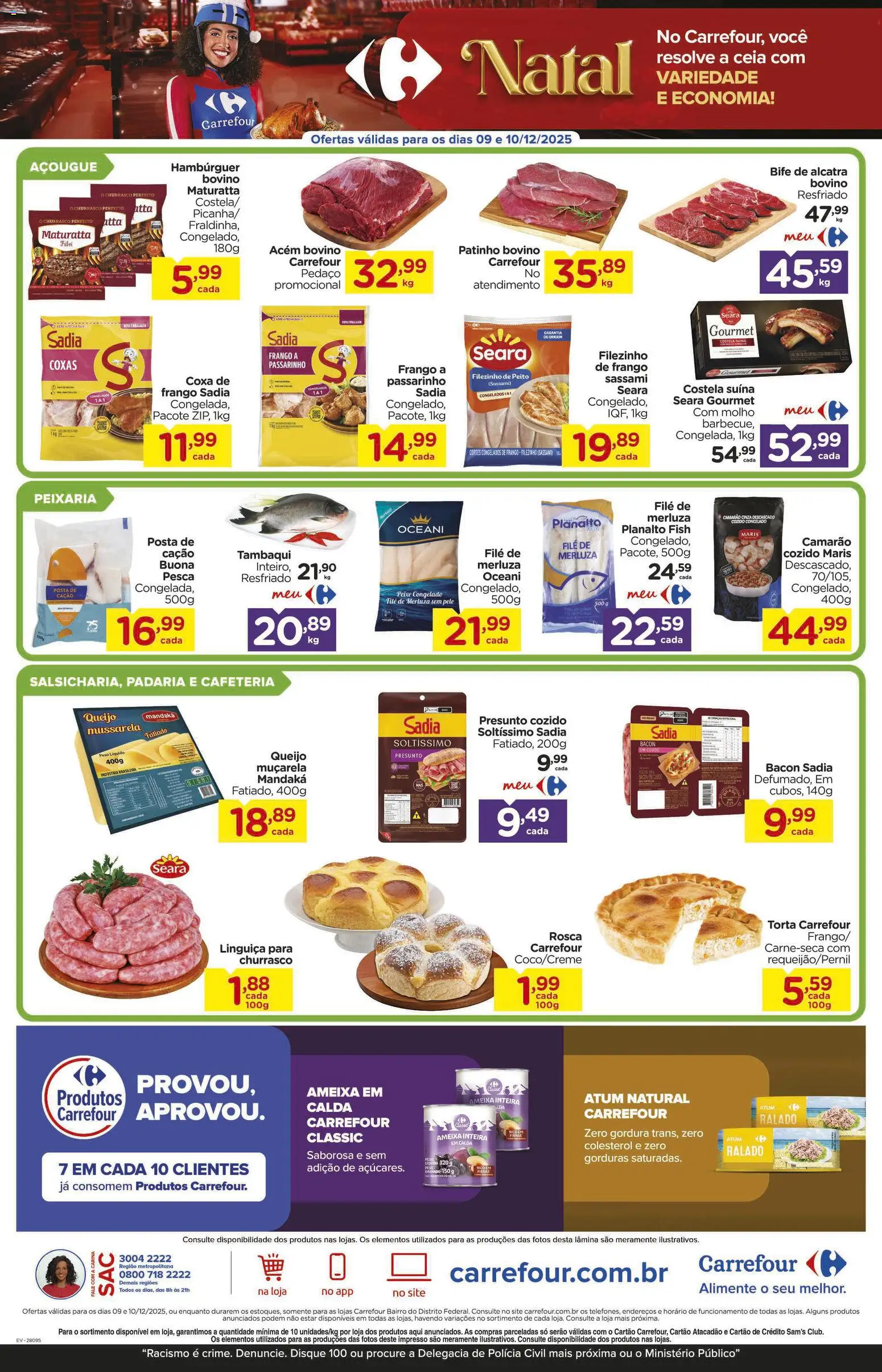 Carrefour Bairro Folheto - válido de 09.12.2025 | Página: 2 | Produtos: Queijo, Muçarela, Hambúrguer, Frango