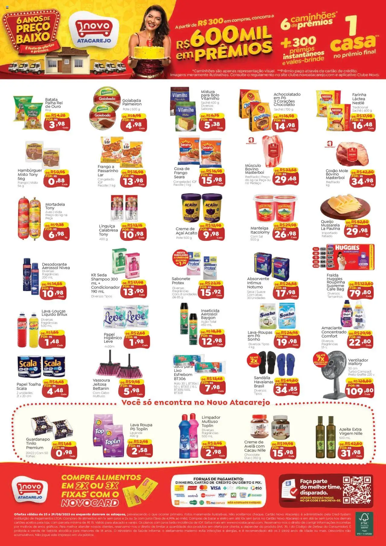 Novo Atacarejo Folheto - válido de 25.08.2025 | Página: 2 | Produtos: Condicionador, Batata, Frango, Absorvente